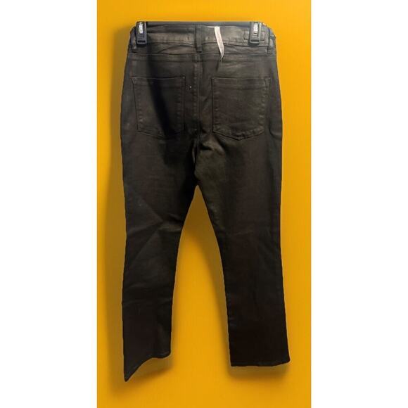 Lola Jeans Womens 28 Billie High Rise Bootcut Black Dark Wash Wax Coated A113 - Picture 2 of 8